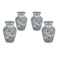Urna Funeraria de Latón Niquelado Estilo Americano Radiance AU-0144 para Guardar Cenizas - Elegante Regalo Conmemorativo