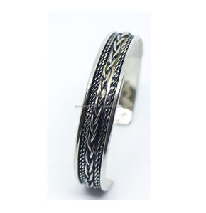 2025 New Year Vintage Illinois Brass Jewelry Design <b>Silver</b> Engraved Brass <b>Bracelet</b> <b>Cuff</b> for Women traditional meets modern - Product Image 1