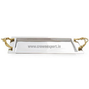 จานสแตนเลสเคลือบทองสำหรับใส่อาหารและมัฟฟิน,จานเสิร์ฟกาแฟแบบมันวาวสำหรับใช้ในบ้านและโรงแรม - Product Image 3