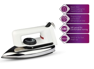 Popular hierro seco eléctrico de 1000 vatios, Blanco ligero con suela de cerámica para uso doméstico - Product Image 2
