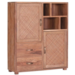 Armoire de salon en bois massif de Style italien, 4 portes et pieds en métal, présentoirs de meubles de chambre à coucher, présentoir pour décoration de la maison - Product Image 1