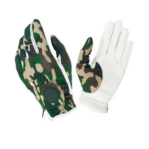 Gant de golf à la mode avec cuir de Cabretta en peau de mouton complet sur la plaine de chamoflage d'impression d'écran arrière sur la paume - Product Image 1