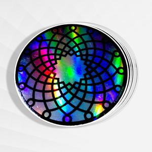 Customizable Decorative Vinyl <b>Stickers</b> UV Laminated Waterproof Reflective Shiny Rainbow Holographic Shape for Logo Design - Product Image 4