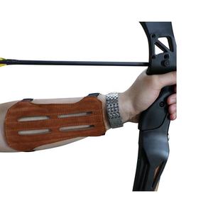 Protector de Brazo de Cuero Vacuno de Alta Calidad para Tiro con Arco, Protección Segura y Ajustable, Accesorios de Entrenamiento de Caza - Product Image 4