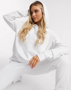 Chất Lượng Cao 80% Cotton 20% Polyester Trắng Tracksuit 2-Mảnh Thiết Lập Thiết Kế Thoáng Khí Cho Phụ Nữ Bán Buôn Mùa Đông - Product Image 3