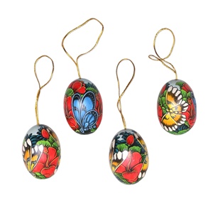Huevos de madera, huevos artificiales de Pascua para decoración de Pascua hechos por artesanos de Cachemira DE LA India - Product Image 6