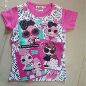 Etiquetas de marca de alta gama, prendas, superventas, niños y niñas, Camiseta de algodón informal con estampado de dibujos animados de cuello redondo de manga corta, stock de 240 - Product Image 1