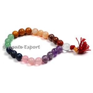 Bracelets unisexes de haute qualité en agate, cristal de guérison des chakras et strass - Product Image 1