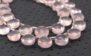 Cuentas de Briolette con forma de corazón liso de 1 hebra de alta calidad, piedras preciosas de cuarzo rosa Natural, Color rosa para la fabricación de joyas - Product Image 3