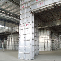 Système de support vertical pour structures portantes, coffrage en béton, panneaux de coffrage en aluminium avec goupilles et cales