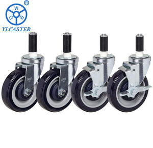 5 "5 Zoll Einkaufs wagen Schwenkbarer Nachlauf/Einkaufs wagen Rad Einziehbarer expandieren der Vorbau Pu <span class=keywords><strong>4</strong></span> ZOLL ARBEITS TISCH <span class=keywords><strong>CASTER</strong></span> RÄDER - Product Image 1