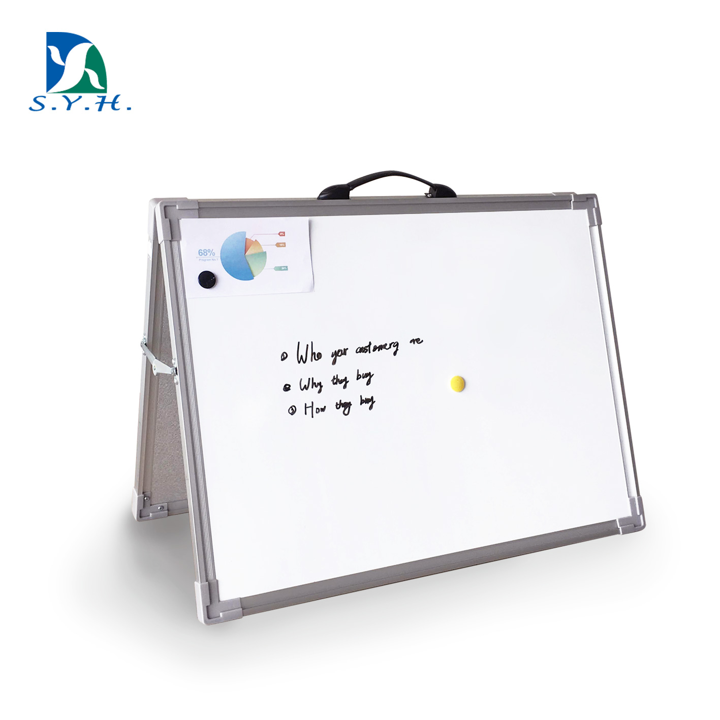 Магнитная настольная Складная сухая стертая белая доска двухсторонняя портативная белая доска Мольберт для обучения memo office