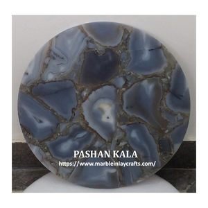 Polished Semi Precious Natural Agate Stone <b>Table</b> Top - Product Image 1