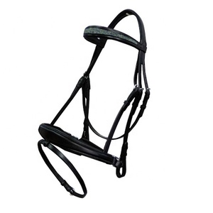 <b>Thin</b> Padded Raised Leather Horse Bridle-Comfortable Customizable Size & Color Equestrian Use - Product Image 1