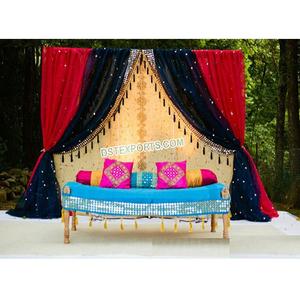 Cortinas de boda para eventos Mehndi al aire libre musulmán Nikah escenario decoración telón de fondo cortinas musulmán Mehndi ceremonia escenario telón de fondo Reino Unido - Product Image 1