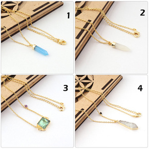 สร้อยคอเครื่องประดับฤดูร้อนเรซินธรรมชาติสีขาวน้ำตาลสร้อยคอจี้ดรูซี่ชุบทอง18K ขายส่งสร้อยคอสายโซ่ - Product Image 3