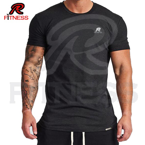 Chemises d'entraînement sur mesure au design tendance pour hommes, décontractées, tricotées, respirantes, 100% coton - Product Image 2