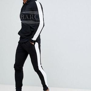 Fleece Tracksuit OEM Services Best Quality <b>Men's</b> Tracksuit Wholesale Price Custom Sweat Suits With <b>Red</b> and Black Fleece Colors - Product Image 2