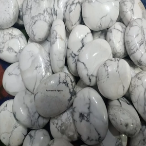 Best Quality Howlite Palm <b>Stones</b> Wholesale <b>Natural</b> Healing Crystal Gemstone Howlite Palm <b>Stones</b> for Home Decoration - Product Image 4