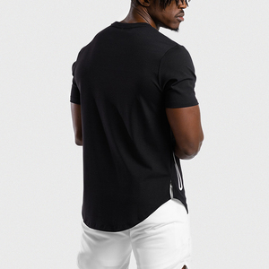 Wholesale <b>Black</b> Blank Side Split Men's Fashion Gym Sportswear T-<b>Shirt</b> - Product Image 5