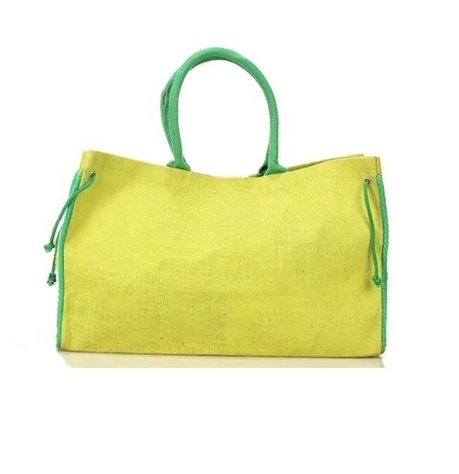 Juco baskılı Tote el çantaları % 100% doğal geniş moda plaj çantaları yazdırılabilir fantezi baskılı katlanabilir jüt çanta Zip ile