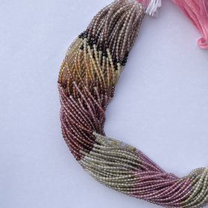 ลูกปัดพลอย Tundra แบบเหลี่ยมเพชรพลอยธรรมชาติขนาด2มม. 4มม. สีเหลืองส้มน้ำตาลเขียว - Product Image 5