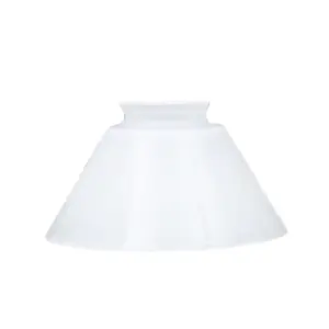 Mouth Blown Small Bell Milk White Glass Lampshade Cone Shaped Hanging Clear Glass Lamp Shades