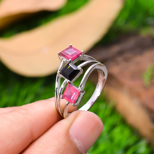 Anillo de turmalina Natural, Plata de Ley 92,5, 3,5 gramos, joyería de piedras preciosas, regalo, venta al por mayor - Product Image 3