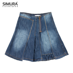 Shorts en jean déchirés taille haute pour femme SIMURA, style décontracté d'été, en coton délavé vintage - Product Image 2