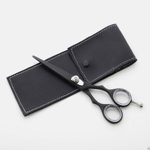 Ciseaux de coiffure professionnels en acier inoxydable avec revêtement en titane arc-en-ciel, 5,5 pouces, avec étui en cuir PU, ciseaux de barbier durables - Product Image 5