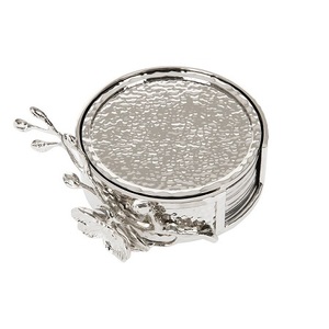 Dessous de verre argenté en aluminium de conception fabuleuse avec support de sous-verre Taille et formes personnalisées à bas prix - Product Image 6