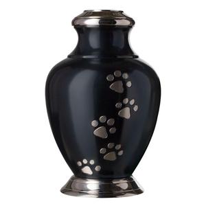 Urna Funeraria para Mascotas con Diseño de Huella Negra, para Cenizas de Perros y Gatos, Urna Conmemorativa de Metal con Acabado Granito, Recipiente para Entierro - Product Image 4