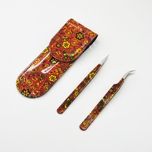 Pincettes professionnelles pour faux cils, lot de 2 pinces à épiler antistatique droites et courbées, pour Extension de cils - Product Image 5
