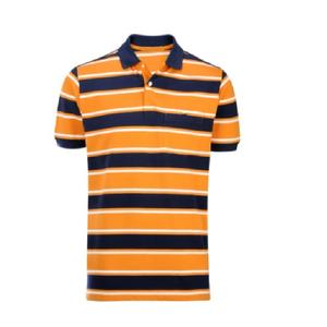 Polo d'été rayé à manches courtes personnalisé marque originale 100% vêtements en coton tissu imprimé de haute qualité à séchage rapide - Product Image 4
