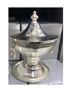 Plat à chafing en laiton, design antique, haute qualité, couleur argent, plat de service en laiton pour la décoration de mariage et de fête - Product Image 4