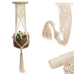 Fait à la main bohème macramé plante cintre Allseason extérieur intérieur montage mural porte-pot de fleur de l'inde - Product Image 3