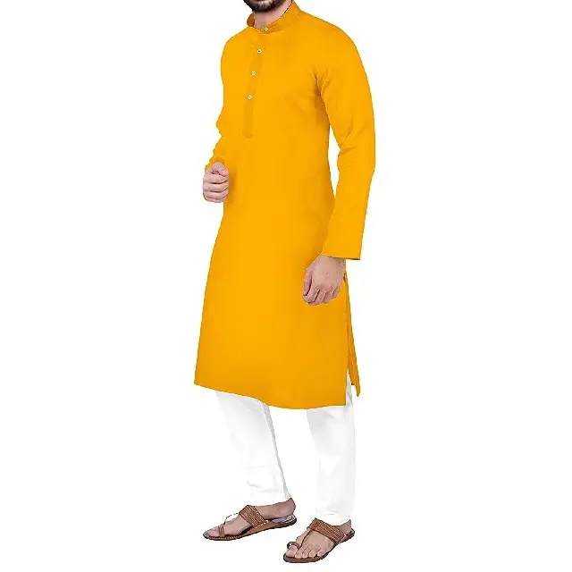 <span class=keywords><strong>Robe</strong></span> <span class=keywords><strong>de</strong></span> mariée traditionnelle indienne pour homme, pyjama en coton kurta, chemise en coton