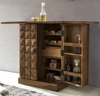 Chaise de bar mini en bois massif (Acajou, Teck, Sungkai) avec sculpture moderne, exotique et exclusive, pour cave à vin, salle de sport, restaurant, maison, hôtel et usage commercial