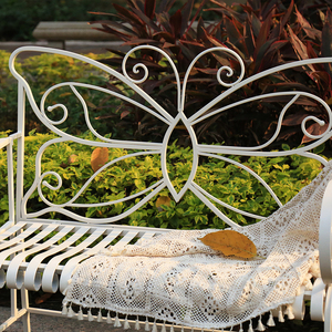 Banc de jardin en acier papillon pliable Vintage, meubles d'extérieur <span class=keywords><strong>pliables</strong></span> et en métal en fer pour parc, Patio - Product Image 3