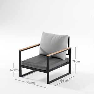 Juego de asientos de jardín de metal modular, tela de esponja cómoda, muebles de comedor al aire libre, uso en Hotel, fácil de limpiar - Product Image 3