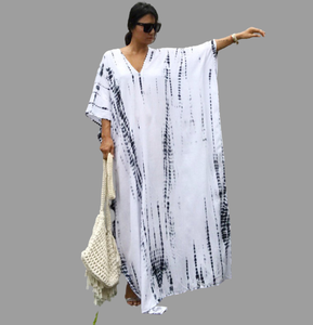 Handmade <b>Tie</b> Dye Holiday Kaftan Trending Hippy Designer <b>Women</b> Beach Wear Rayon Summer <b>Tie</b> Dye Long Kaftan - Product Image 1