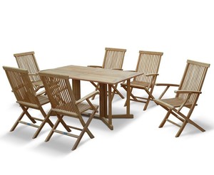 Wood <b>Foldable</b> Outdoor Dining Set <b>Table</b> and Chair Modern <b>Garden</b> Furniture - Product Image 1