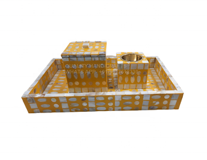 ชุดถาดใส่เครื่องหอมบาคูร์ขนาดเล็กแบบอินเดีย กลิ่นกุหลาบ สำหรับขายส่ง งานฝีมือฝังมุกคุณภาพสูง ทำจากไม้ - Product Image 2