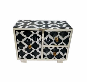 Armoire à tiroirs portable en bois, étanche, moderne, avec peinture d'un cheval, boîte de rangement décorative, petit organisateur - Product Image 2