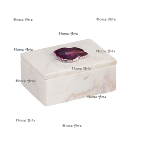 Boîte de rangement de bijoux en marbre massif faite à la main boîte de rangement de cosmétiques et de bijoux de forme rectangulaire de qualité supérieure en vrac - Product Image 6