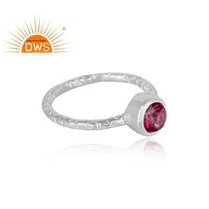 Bague en argent Sterling 925, vente en gros, bijou fait à la main, coupe ronde, topaze rose, pierre précieuse, possibilité de vente en gros - Product Image 3