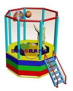 Trampoline de jardin naturel pour enfants, Trampoline individuelle, 170cm - Product Image 2