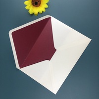 Enveloppe personnalisée Shimmer Pearl Paper A7 Enveloppes Ivoire et Bourgogne Blush Fleur rose pour carte d'invitation de mariage 5.3*7.7in