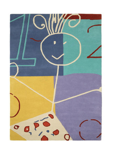 Alfombra de lana antideslizante con mechones a mano para niños, Alfombra de patrón abstracto de 10mm de espesor para uso doméstico de habitación de bebés y niños - Product Image 2