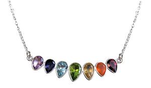 7 Chakras Pierre 92.5 Sterling Silver 16 "Long Naturel Multi Gemstone À La Main Femmes Cadeau Bijoux Pierre De Naissance Collier - Product Image 2